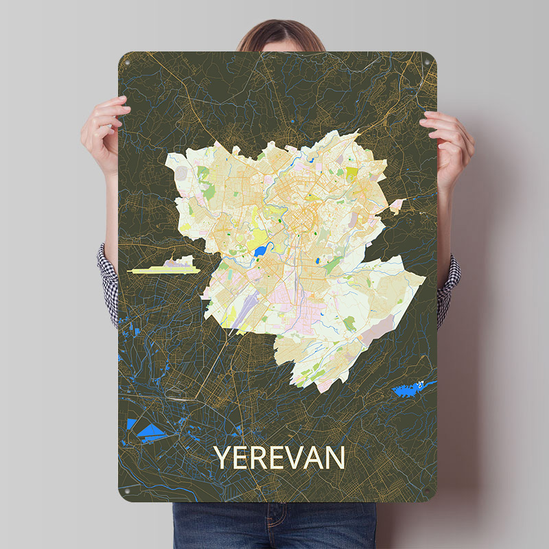 Yerevan City Map Tinplate Post - Gaming Accessories Europe ulasan dan harga