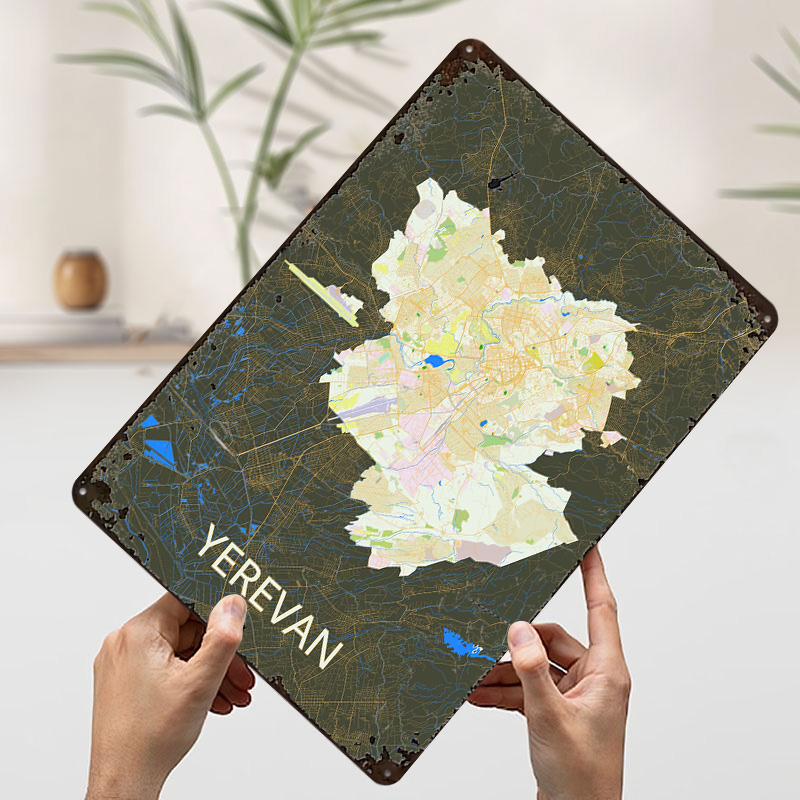 Yerevan City Map Tinplate Post - Gaming Accessories Europe ulasan dan harga