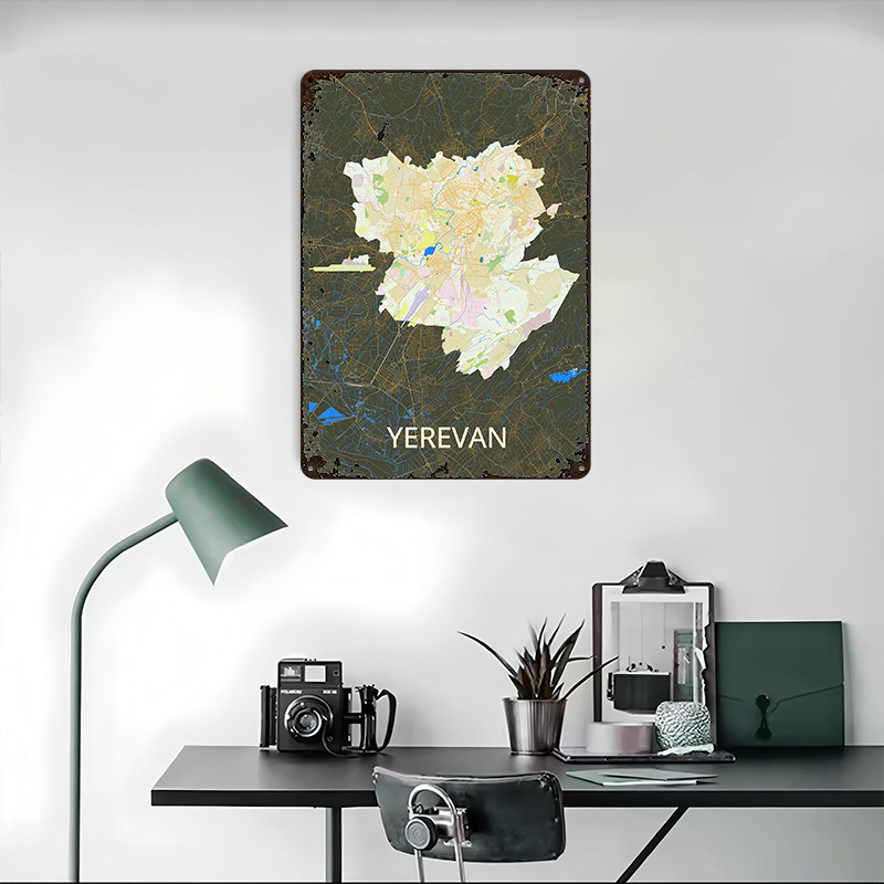 Yerevan City Map Tinplate Post - Gaming Accessories Europe ulasan dan harga