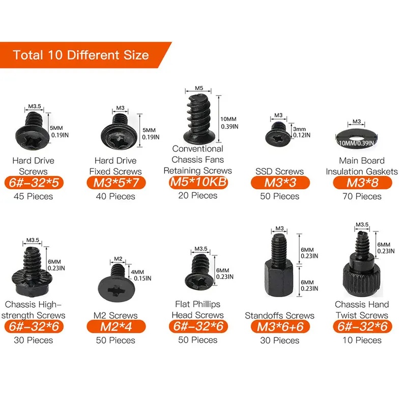 400 PCS Computer Screws Kit, M - M2 Heatsink Cooler ulasan dan harga
