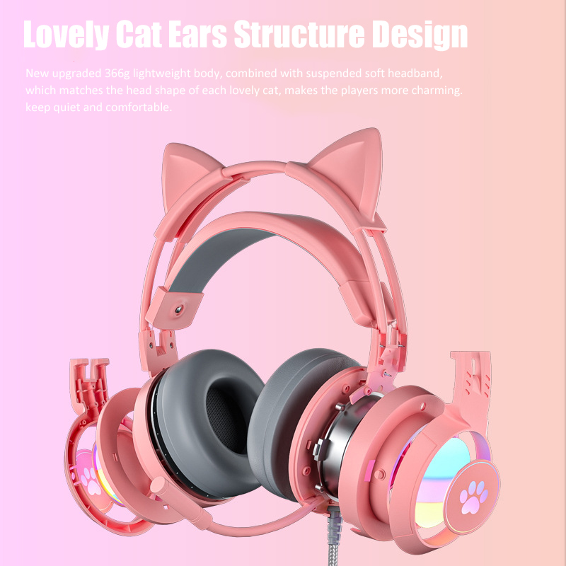 Cute Cat Ear Gaming Headphones - Gaming Accessories For Kids ulasan dan harga
