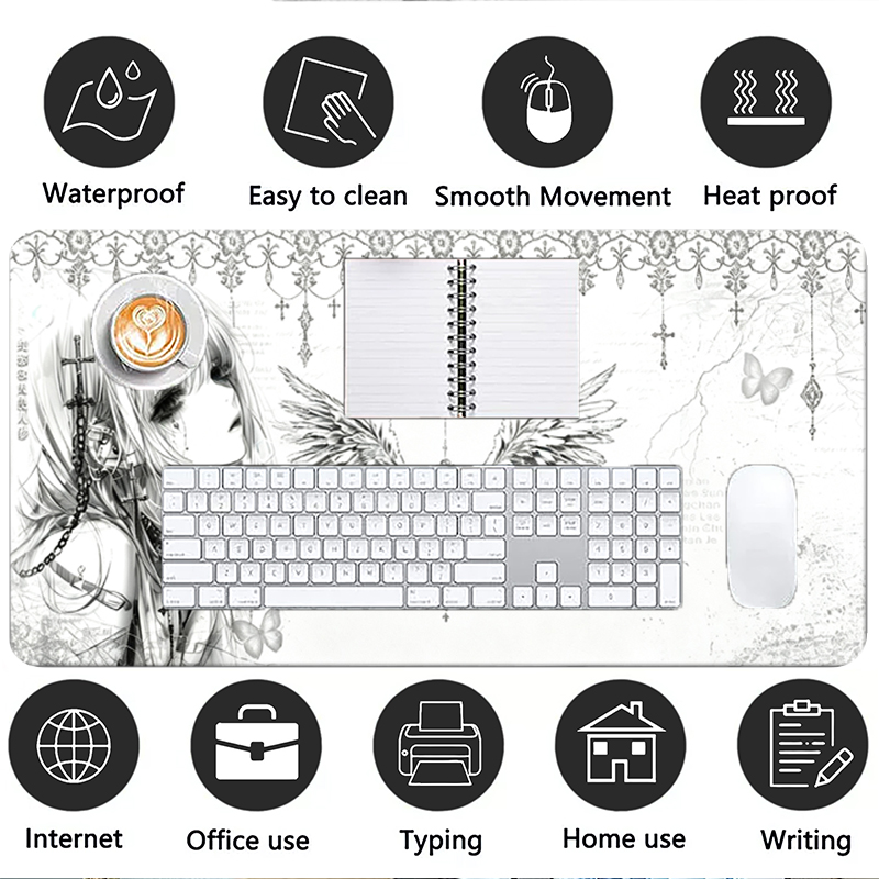 Leather Mousepad Black White A - Gaming Accessories Cheap ulasan dan harga